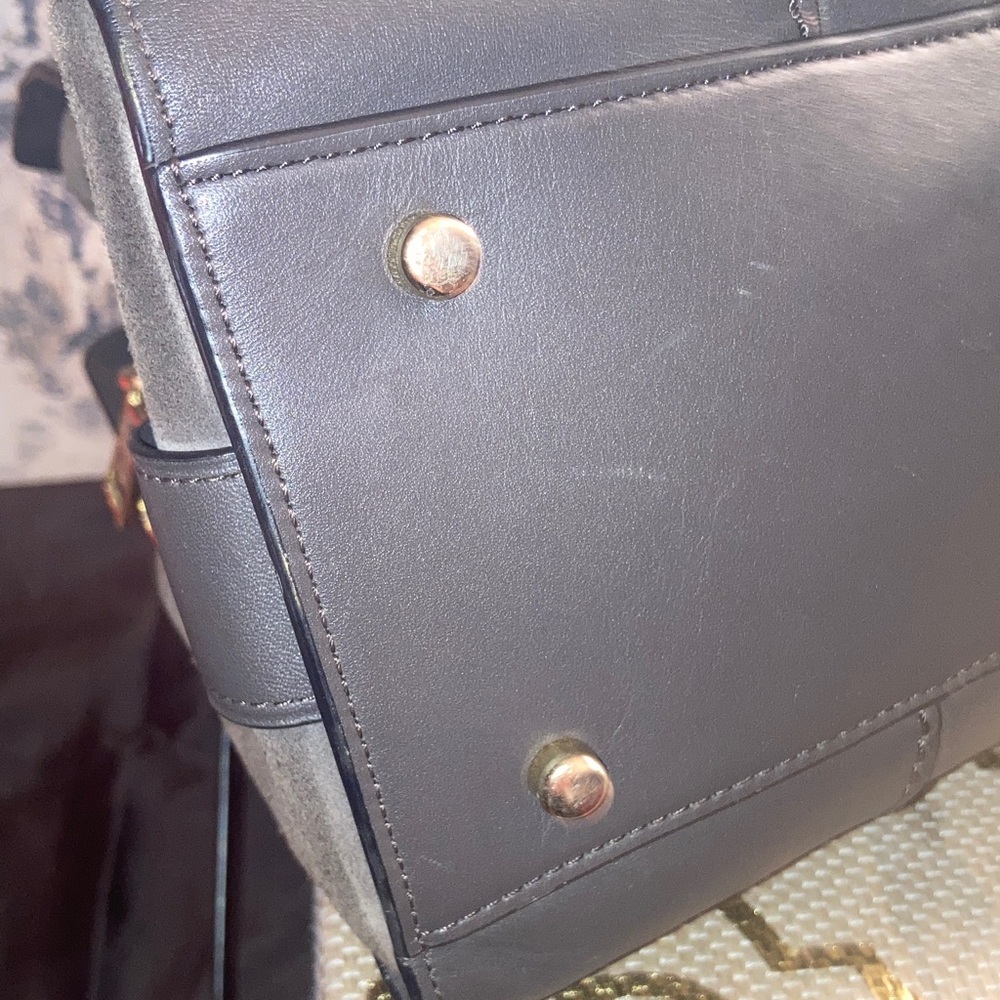 Genuine Coach Mercer 30 Satchel Leather Gray/ Brown Satchel - Picture 8 of 17
